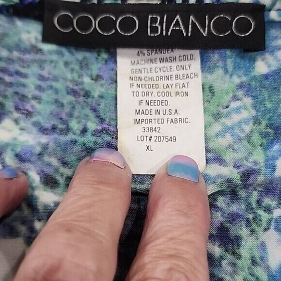 Coco Bianco Snakeskin Drapey Sleeveless Top Women's XL - Picture 4 of 6